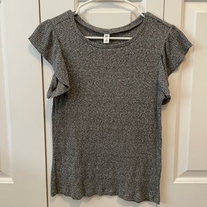 Ribbed tank with flutter sleeves